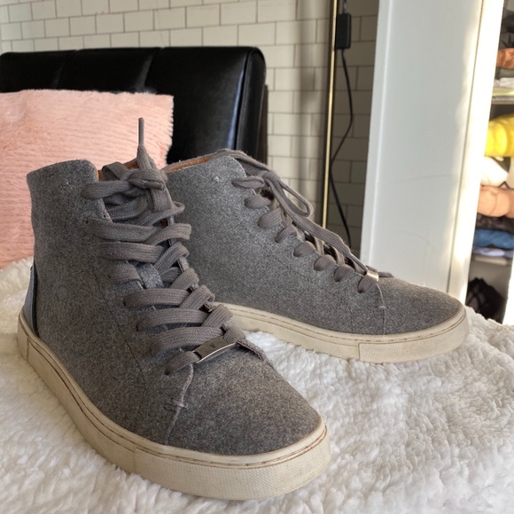 Frye Shoes - Frye Grey Wool Ivy High Top sneakers size 6.5